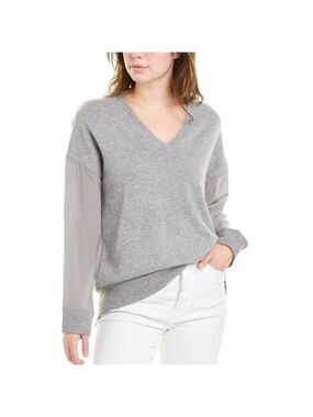 Magaschoni Contrast Cashmere Silk Sweater